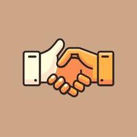 hand shake logo, handshake icon design  template simple flat vector