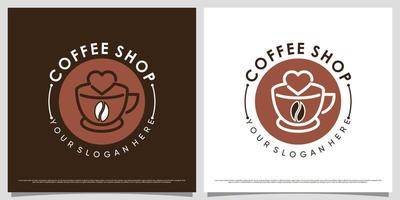 Coffee logo design template with creative element and unique concept vector