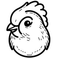 cute chicken bird animal head hen seen from the side vector