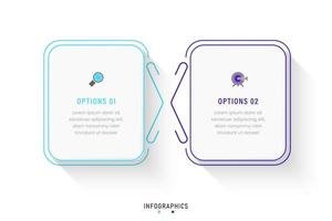 Vector Infographic label design template with icons and 2  options or steps. Can be used for process diagram, presentations, workflow layout, banner, flow chart, info graph.