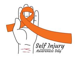 Self Injury Awareness Day Concept Design. SIAD days, global awareness vector