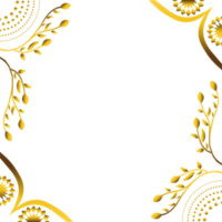 fondo negro abstracto con adorno floral dorado. png