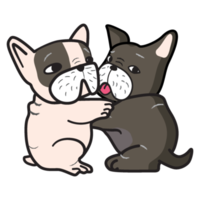 Cute French bulldog cartoon isolated png