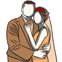 mão desenhada. casal de amor. png