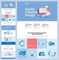 One page web design template vector