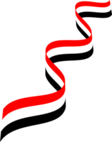 A twisted ribbon carrying the egyptian flag in its three colors red white and black png