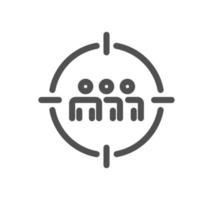 Target related icon outline and linear vector. vector