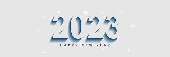 banner de feliz año nuevo 2023 en blanco y negro para publicación en redes sociales vector