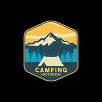 mountain view template logo design. camping logo. vector