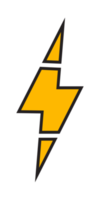 ícone de flash de iluminação de trovão e parafuso, símbolo de energia elétrica png