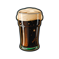 Glass of dark beer, sticker for St. Patrick's Day png