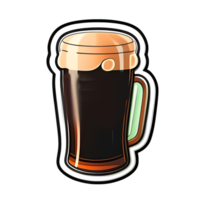 Glass of dark beer, sticker for St. Patrick's Day png