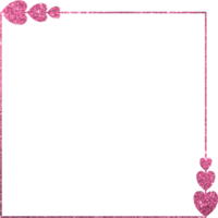 Pink Glitter Frame With Heart png