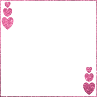 Pink Glitter Frame With Heart png