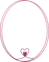 rosa luccichio telaio con cuore png