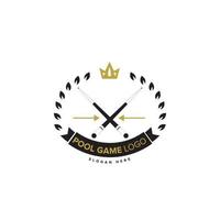 logo design. Pool games and tournaments with players, vector design and illustration