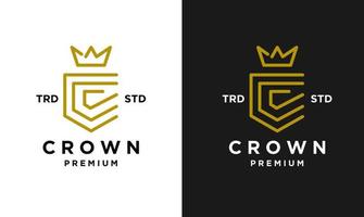 Crown letter C logo icon design vector