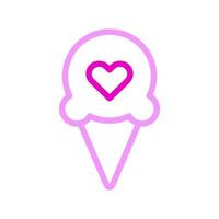 helado icono duocolor rosa estilo san valentín ilustración vector elemento y símbolo perfecto.