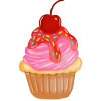 Cupcake with strawberry cream. png
