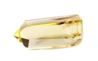 Citrine crystal isolated on white background. Full clipping path. photo