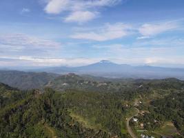An aerial view of a hill in Bandung, West Java, Indonesia photo