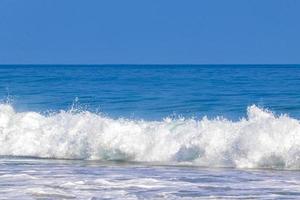 Extremely huge big surfer waves at beach Puerto Escondido Mexico. photo