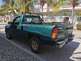 Puerto Escondido Oaxaca Mexico 2023 Various Mexican pickup trucks cars 4x4 Off-road vehicles Mexico. photo