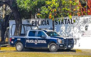 Puerto Escondido Oaxaca Mexico 2023 Mexican police car vehicle police operation in Puerto Escondido Mexico. photo