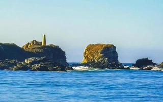 Extremely huge big surfer waves beach La Punta Zicatela Mexico. photo