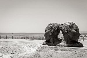 Cape Town Western Cape South Africa 2018 Blue heads statue in Cape Town. Art of south Africa. photo