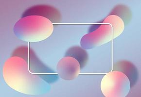 Blur background. Abstract neon defocus shapes with frame. 3d banner. photo