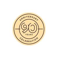 90 Years anniversary label template design vector
