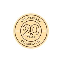 20 Years anniversary label template design vector