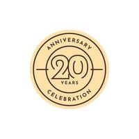 20 Years anniversary label template design vector