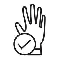 icono plano de protección de manos con concepto de guantes para aplicaciones o sitios web vector