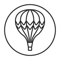 Rounded a hot air balloon line art icon for apps and websites vector