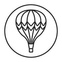 Rounded a hot air balloon line art icon for apps and websites vector