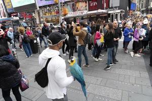 NEW YORK - USA  MAY 4 2019 - Times square full of people photo