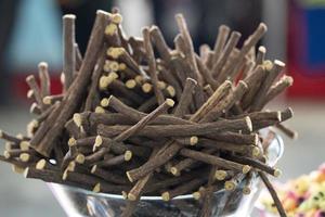 liquorice roots in a glass photo