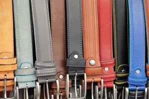 leather belts in italian market for sale photo