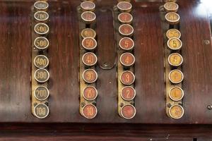old ancient wood cash register photo