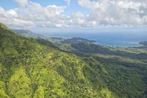 kauai hawaii island mountains aerial view photo