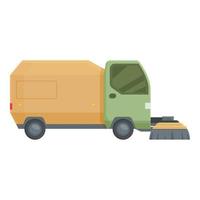 Sweeper maintenance icon cartoon vector. Street truck vector