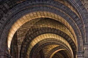 medieval church stone arches photo