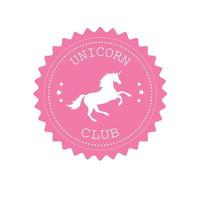 Vector retro logo with unicorn