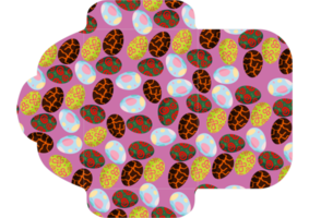 conception d'enveloppe avec motif sur le thème des oeufs de pâques png