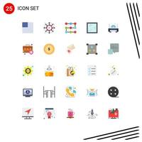 Pack of 25 creative Flat Colors of briefcase technology security router device Editable Vector Design Elements