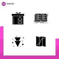 conjunto de iconos de glifo paquete de 4 iconos sólidos aislados en fondo blanco para el diseño de sitios web receptivos, impresión y aplicaciones móviles, fondo de vector de icono negro creativo