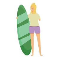 Disabled surfing sport icon cartoon vector. Life training vector
