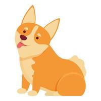 divertido corgi icono vector de dibujos animados. perro animales